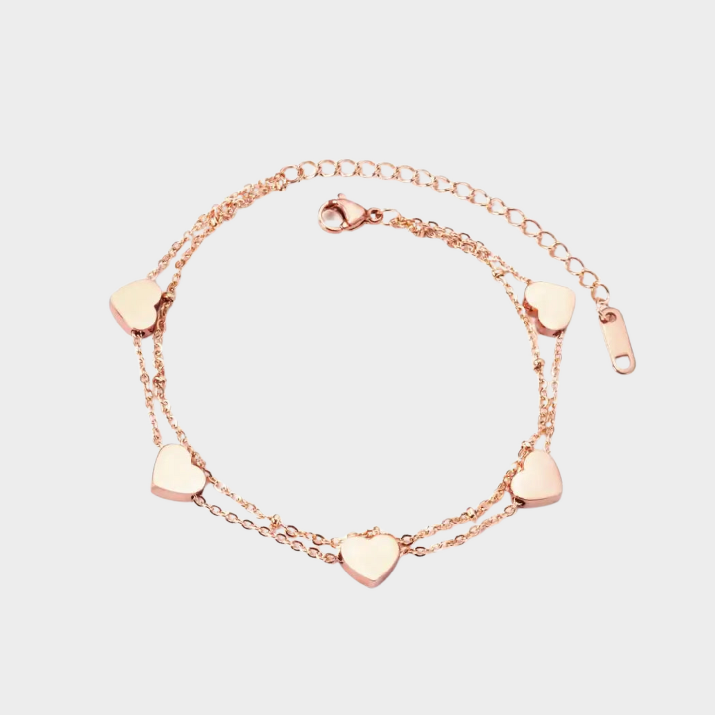 Bracelet Vijf heart charms