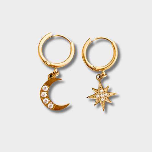 Universe earring star moon